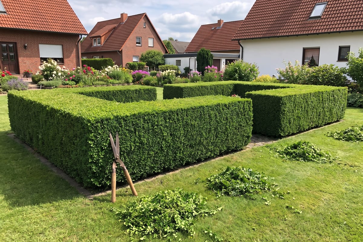 Formschnitt einer Großhecke, Fürstenfeldbruck