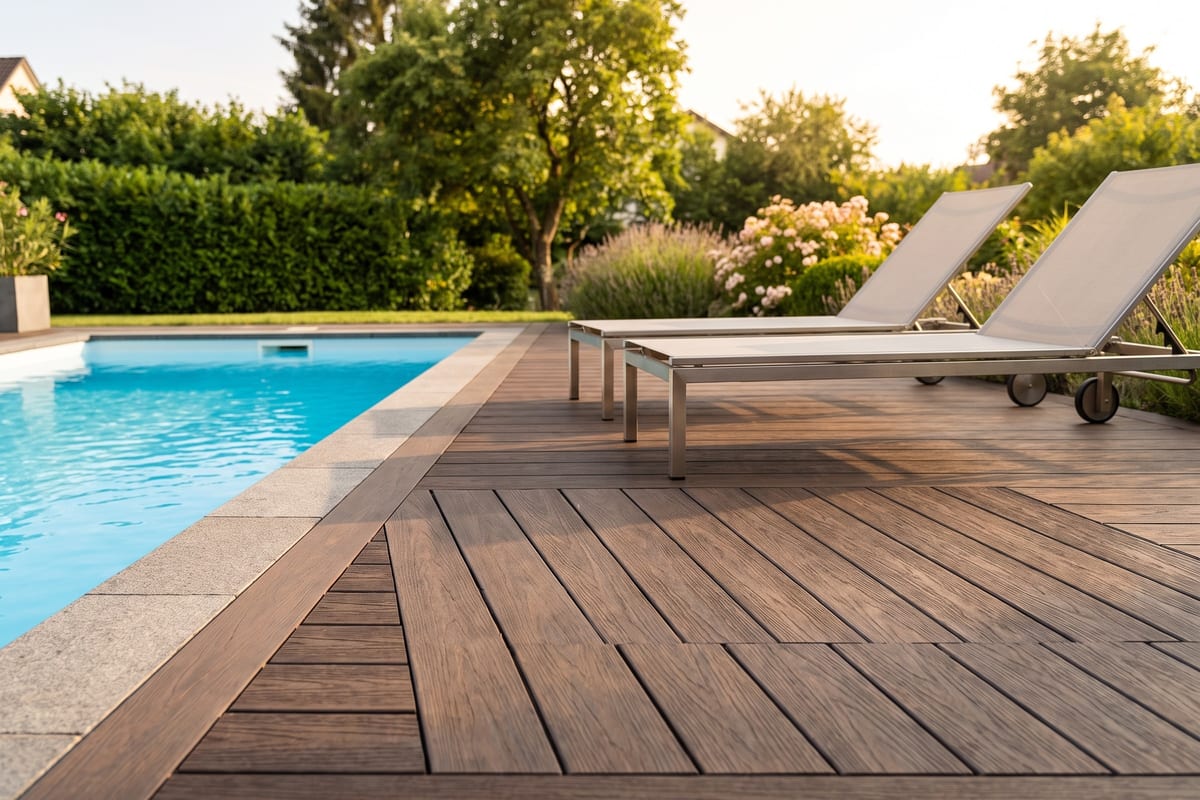 Poolterrasse aus WPC-Dielen, Alling